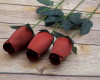 17" Burgundy Wooden Roses - Pack of 6