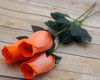 17" Orange Wooden Roses - Pack of 6