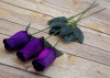 17" Purple Wooden Roses - Pack of 6