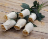 17" White Wooden Roses - Pack of 6