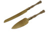 Gold Cake Knife and Server Sets with Glitter Gold Handle