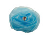 2" Blue Rolled Organza Flowers with Clear Rhinestone - Pack of 120