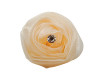 2" Ivory Rolled Organza  Flowers with Clear Rhinestone - Pack of 120