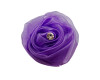 2" Lavender Rolled Organza  Flowers with Clear Rhinestone - Pack of 120