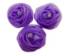 2" Lavender Rolled Organza  Flowers with Clear Rhinestone - Pack of 120