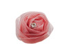 2" Mauve Rolled Organza  Flowers with Clear Rhinestone - Pack of 120