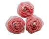 2" Mauve Rolled Organza  Flowers with Clear Rhinestone - Pack of 120