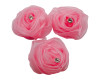 2" Pink Rolled Organza  Flowers with Clear Rhinestone - Pack of 120