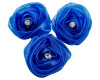 2" Royal Blue Rolled Organza  Flowers with Clear Rhinestone - Pack of 120