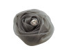 2" Silver Rolled Organza  Flowers with Clear Rhinestone - Pack of 120