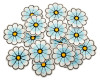 1 1/2" Blue Daisy Flower Embroidery Iron On Heat Transfer Patch - Pack of 72