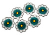 1 1/2" Hunter Green Daisy Flower Embroidery Iron On Heat Transfer Patch - Pack of 72