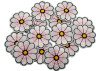 1 1/2" Pink Daisy Flower Embroidery Iron On Heat Transfer Patch - Pack of 72