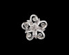 1 1/4" Silver Star Flower Brooch with Clear Rhinestones - Pack of 12