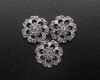 1" Silver Round Flat Back Metal Charm - Pack of 12