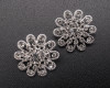 1 1/8" Silver Flower Brooch with Clear Rhinestones - Pack of 12