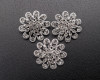 1 1/8" Silver Flower Brooch with Clear Rhinestones - Pack of 12