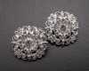 1 1/4" Silver Round Crystal Rhinestone Brooch  - Pack of 12