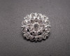 1 1/4" Silver Round Crystal Rhinestone Brooch  - Pack of 12