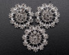 1 1/4" Silver Round Rhinestone Flower Brooch - Pack of 12