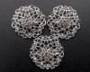 1 1/4" Silver Round Rhinestone Crystal Brooch Pin  - Pack of 12