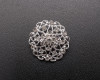 1 1/4" Silver Round Rhinestone Crystal Brooch Pin  - Pack of 12
