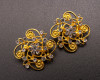 1 3/8" Yellow Gold Brooch with Clear Rhinestones - Pack of 12