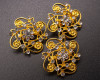 1 3/8" Yellow Gold Brooch with Clear Rhinestones - Pack of 12