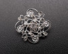 1 3/8" Silver Brooch with Clear Rhinestones - Pack of 12