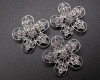 1 5/8" Silver Flower Brooch with Clear Rhinestones - Pack of 12