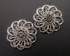 1 3/4"x 1 3/4" Silver Round Brooch with Clear Rhinestones - Pack of 12