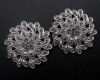 1 3/4" Silver Round Brooch with Clear Rhinestones - Pack of 12