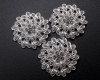 1 3/4" Silver Round Brooch with Clear Rhinestones - Pack of 12