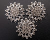 1 3/4"  Silver Flower Brooch with Clear Rhinestones - Pack of 12