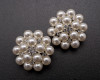 1 3/8" Silver Round Pearl Cluster Brooch - Pack of 12