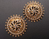 2 1/8" Old Gold Flower Brooch with Clear Rhinestones - Pack of 12