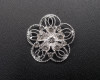 1 1/2" Silver Flower Brooch with Clear Rhinestones - Pack of 12