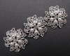 1 1/4" Silver Flower Brooch with Clear Rhinestones and White Pearl - Pack of 12