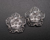 1 1/4"x 1 1/4" Silver Flower Brooch with Clear Rhinestones - Pack of 12