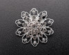 1 5/8" Silver Flower Brooch Pin with Clear Rhinestones - Pack of 12