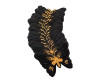 3"x 2 1/4" Black / Gold Embroidery Heat Transfer Iron On Butterfly Patch- Pack of 72