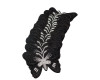 3"x 2 1/4" Black / Silver Embroidery Heat Transfer Iron On Butterfly Patch- Pack of 72
