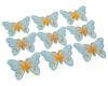 3"x 2 1/4" Blue / Gold Embroidery Heat Transfer Iron On Butterfly Patch- Pack of 72