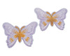 3"x 2 1/4" Lavender / Gold Embroidery Heat Transfer Iron On Butterfly Patch- Pack of 72