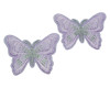 3"x 2 1/4" Lavender / Silver Embroidery Heat Transfer Iron On Butterfly Patch- Pack of 72