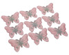 3"x 2 1/4" Pink / Silver Embroidery Heat Transfer Iron On Butterfly Patch- Pack of 72