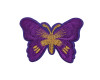 3"x 2 1/4" Purple / Gold Embroidery Heat Transfer Iron On Butterfly Patch- Pack of 72