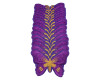 3"x 2 1/4" Purple / Gold Embroidery Heat Transfer Iron On Butterfly Patch- Pack of 72