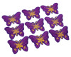 3"x 2 1/4" Purple / Gold Embroidery Heat Transfer Iron On Butterfly Patch- Pack of 72