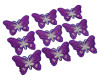 3"x 2 1/4" Purple / Silver Embroidery Heat Transfer Iron On Butterfly Patch- Pack of 72